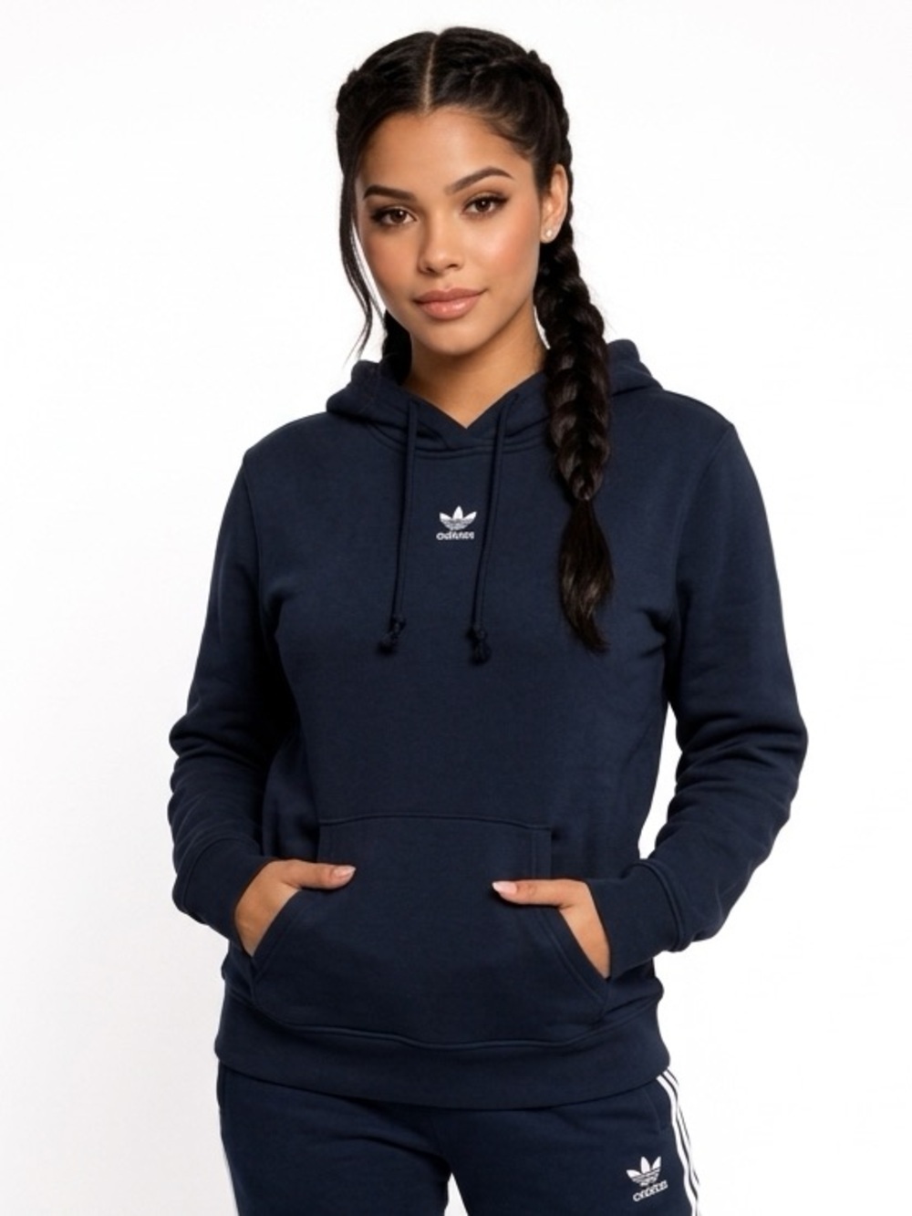 NWT Adidas SZ S black/white logo hoodie